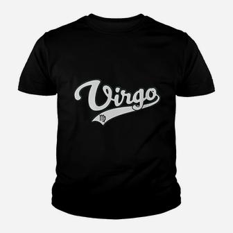 Virgo September Birthday Astrology Vintage Baseball Script Kid T-Shirt - Seseable