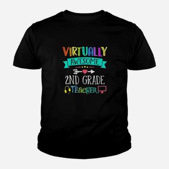 Virtual Second Grade Teacher Home Learning Back To School Kid T-Shirt - Seseable