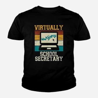 Virtually Awesome School Secretary Vintage Retro Kid T-Shirt - Seseable
