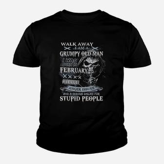 Walk Away Im A Grumpy Old Man I Was Born In February Kid T-Shirt - Seseable