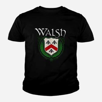 Walsh Surname Irish Last Name Walsh Family Crest Kid T-Shirt - Seseable