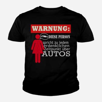 Warnung Auto-Enthusiasten Kinder Tshirt, Humorvoll für Autofans - Seseable