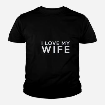 We Match I Love My Wife I Love My Husband Matching Couples Football Kid T-Shirt - Seseable