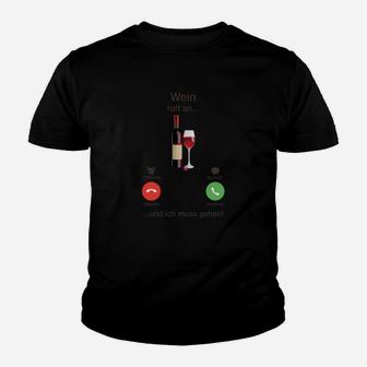 Wein Ruft An Kinder Tshirt, Lustiges Wein-Themen Kinder Tshirt für Weinkenner - Seseable