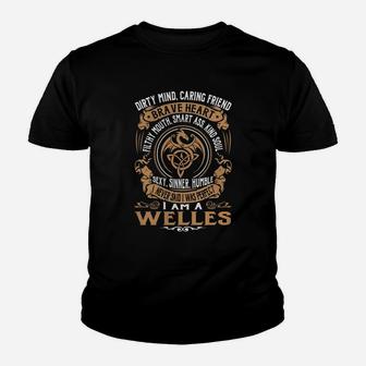 Welles Brave Heart Dragon Name Kid T-Shirt - Seseable