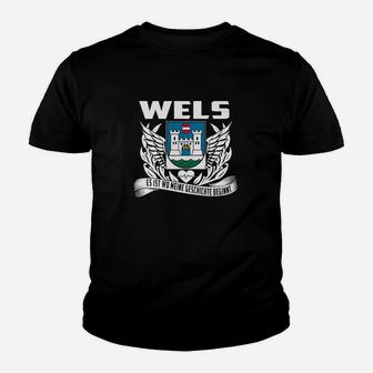 Wels Stadt Wappen Kinder Tshirt, Flügel & Slogan Design - Seseable