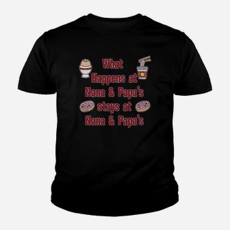 What Happens At Nana And Papas, best christmas gifts for dad Kid T-Shirt - Seseable