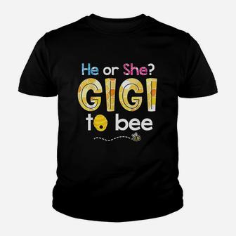 What Will It Bee Gender Reveal He Or She Gigi Kid T-Shirt - Seseable