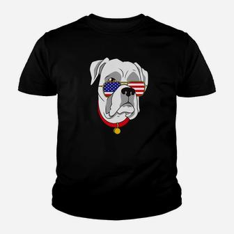 White Boxer Dog Patriotic 4th Of July Women Men Premium Kid T-Shirt - Seseable