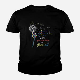 Why Fit In When You Were Born To Stand Out Autism Kid T-Shirt - Seseable