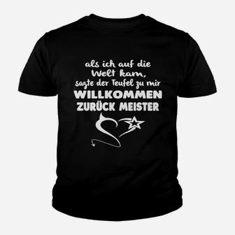 Willkommen Zurück Meister Kinder Tshirt, Herren, Lustiges Teufel-Design - Seseable