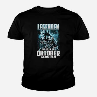 Wolf Design Legenden Oktober Geburtstags-Kinder Tshirt - Seseable