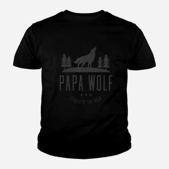 Wolf Pack Family Dad Papa Wolf Kid T-Shirt - Seseable