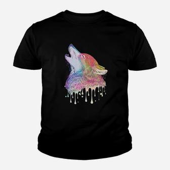 Wolf Wildlife Colorful Wolves Gift Wild Animal Kid T-Shirt - Seseable