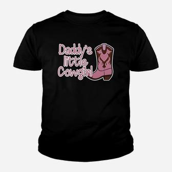 Womens Cute Daddys Little Cowgirl Country Girl Funny Kids Kid T-Shirt - Seseable