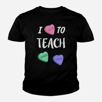Womens I Love To Teach Womens Valentines Day Teacher Kid T-Shirt - Seseable