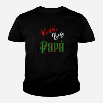 Worlds Best Papa Fathers Day, best christmas gifts for dad Kid T-Shirt - Seseable