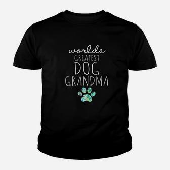 Worlds Greatest Dog Grandma Gift Idea For Grandmas Love Dogs Kid T-Shirt - Seseable