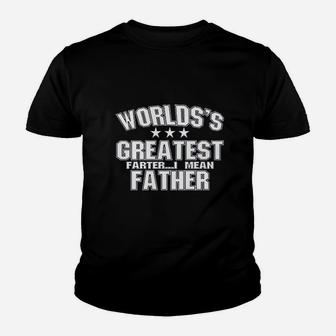 Worlds Greatest Farter I Mean Father Best Dad Gift Kid T-Shirt - Seseable