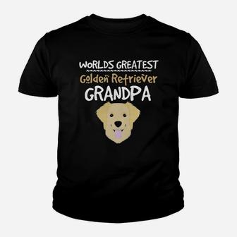 Worlds Greatest Golden Retriever Grandpa Funny Love Shirts Kid T-Shirt - Seseable