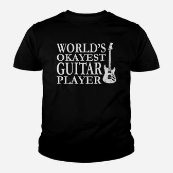 Worlds Okayest Guitar Player Kid T-Shirt - Seseable