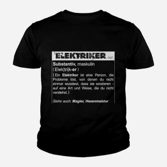 Wörterbuch Definition Elektriker Lustiges Kinder Tshirt - Herren Schwarz - Seseable