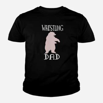 Wrestling Dad Funny Bear Fathers Day Christmas Gift Kid T-Shirt - Seseable