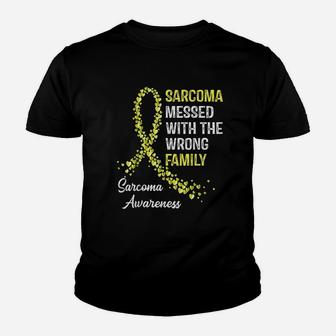 Yellow Ribbon Sarcoma Awareness Family Support Kid T-Shirt - Seseable