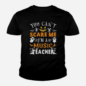 You Cant Scare Me I Am A Music Teacher Halloween Costume Kid T-Shirt - Seseable