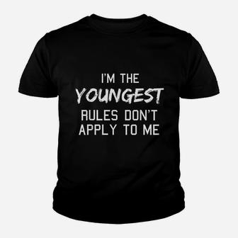 Youngest Child Rules Dont Apply To Me Siblings Kid T-Shirt - Seseable