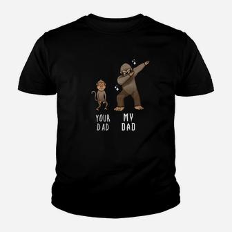 Your Dad Monkey My Daddy Bigfoot Dabbing Kid T-Shirt - Seseable