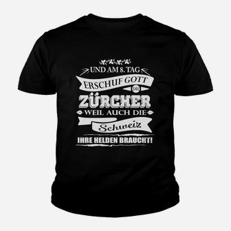 Züricher Stolz Kinder Tshirt für Herren mit Gott Erschuf Zürcher Design - Seseable