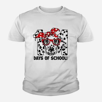 101 Days Of School Dalmatian Dog Teacher 100th Day Of School Kid T-Shirt - Seseable