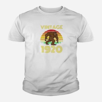 1920 102nd Birthday Vintage Bigfoot 102 Years Old Gift Kid T-Shirt - Seseable