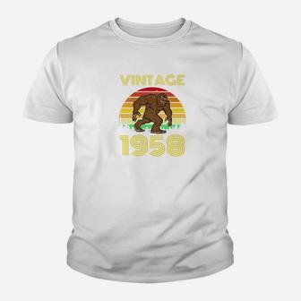 1958 64th Birthday Vintage Bigfoot 64 Years Old Gift Kid T-Shirt - Seseable