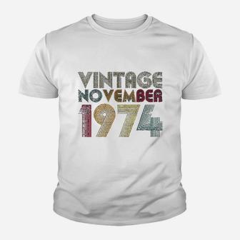 47th Birthday Gifts Vintage November 1974 Kid T-Shirt - Seseable