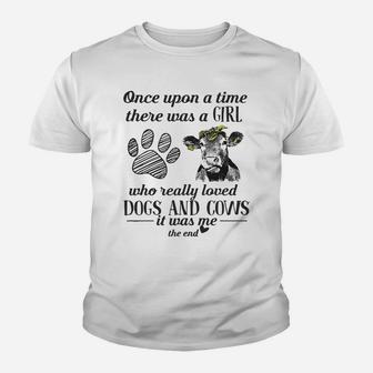 A Girl Who Really Loved Dogs And Cows It Was Me Kid T-Shirt - Seseable