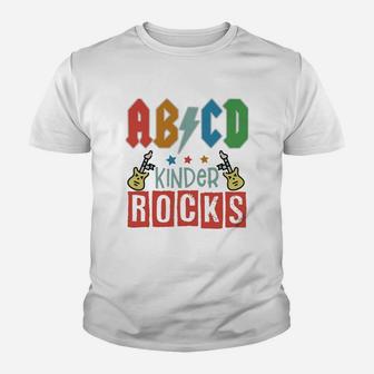 Abcd Kinder Rocks - Cute Gift For Kindergarten Teacher Kid T-Shirt - Seseable