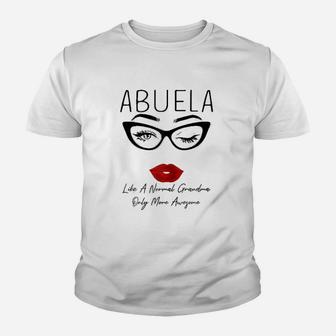 Abuela Like A Normal Grandma Only More Awesome Glasses Face Kid T-Shirt - Seseable