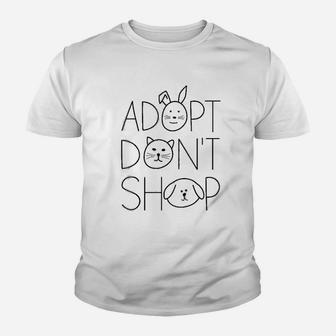Adopt Dont Shop Animal Rescue For Animal Lovers Kid T-Shirt - Seseable