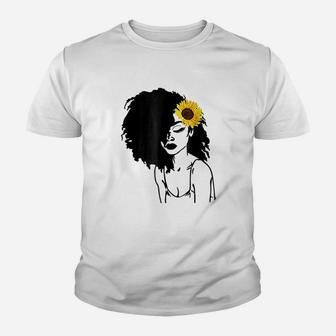 Afro Natural Black Hair Queen Black History Kid T-Shirt - Seseable