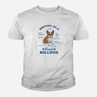Anatomy Of A French Bulldog Graphic Funny Frenchie Kid T-Shirt - Seseable