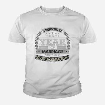 Anniversary Gift 48th - 48 Years Wedding Marriage T Shirt Youth T-shirt | Seseable CA