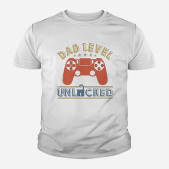 Announcement Dad Level Unlocked Soon To Be Father Kid T-Shirt - Seseable