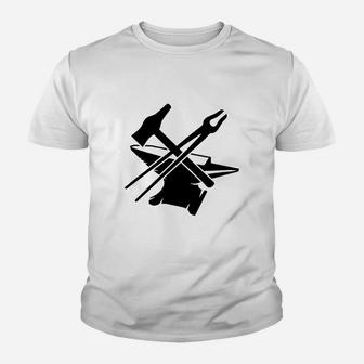 Anvil With Hammer And Tongs Kid T-Shirt - Seseable