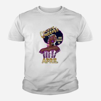 April Girl Black Queens Are Born In April Kid T-Shirt - Seseable