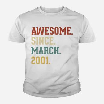 Awesome Since March 2001 Vintage 21 Birthday Gift Kid T-Shirt - Seseable