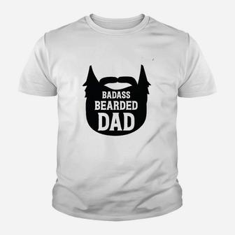 Ba Dass Bearded Dad Manly Beard Silhouette Funny Father Parent Kid T-Shirt - Seseable