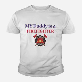 Baby Bodysuit My Daddy Is A Firefighter Fireman Dad Kid T-Shirt - Seseable