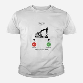 Baggerfahrer Kinder Tshirt Lustig, ...und ich muss gehen! Ampelmotiv - Seseable